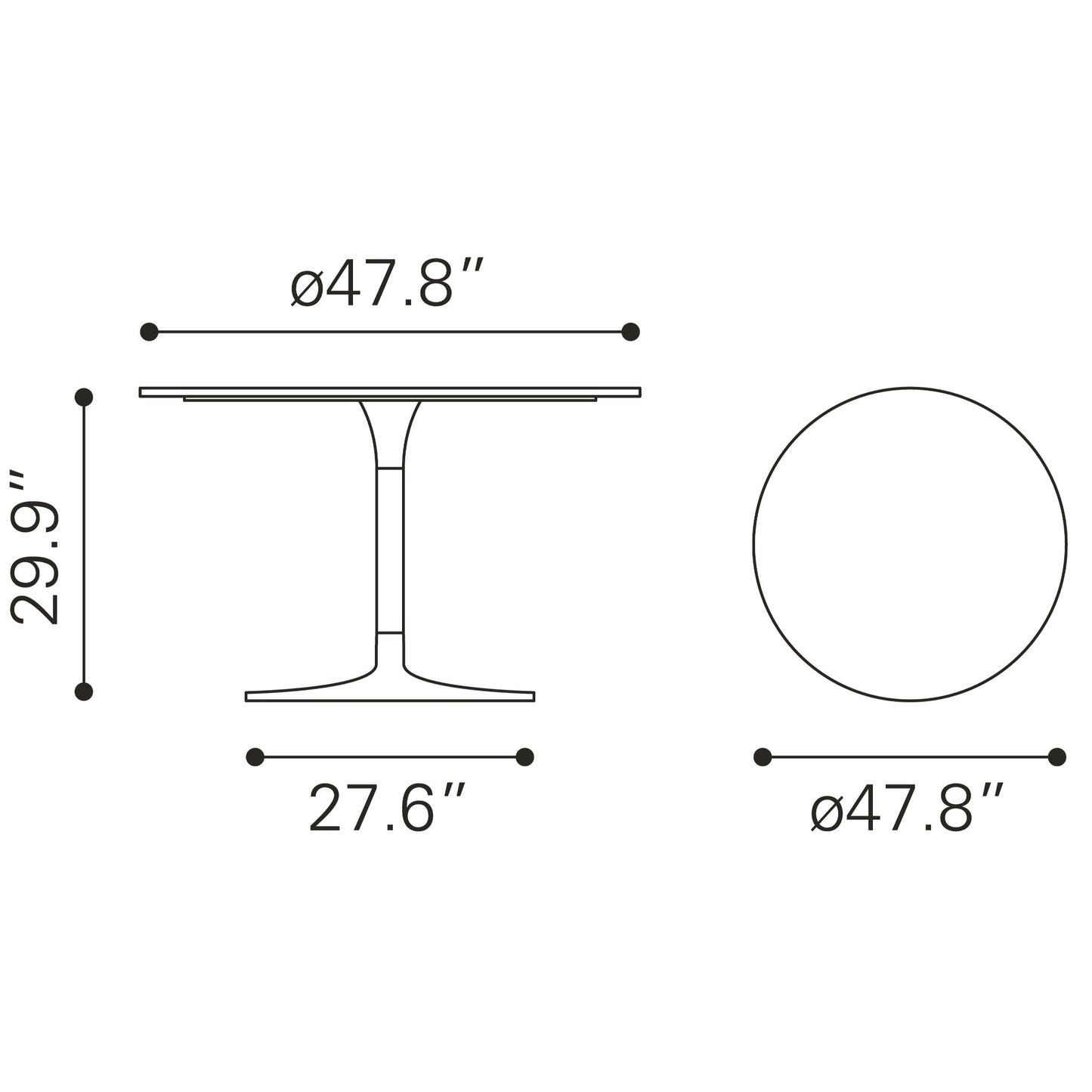Zuo Star City Small Round Dining Table - Feast & Furnish